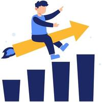 Boosting profit through dynamic investment growth with innovative strategies and upward momentum in financial performance success vector