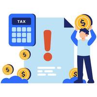 Understanding Tax Obligations with Financial Tools and Visual Cues vector