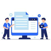 Collaborative Business Meeting with Digital Document Presentation vector