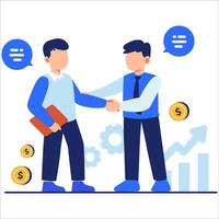 Handshake Between Business Partners Representing B2B Sales Agreement and Growth Strategy Communication in a Corporate Environment vector