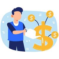 Nurturing Financial Growth with Investment Strategies and Economic Progress vector