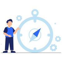Navigating Success with a Stylized Compass and Gear Elements for Direction and Innovation vector