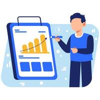 Business Growth Analysis with Clear Data Visualization vector