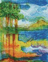 Background abstract art design by hand watercolor painted on canvas. vector