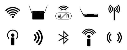 Wireless communication icons vector