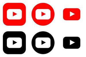 Youtube logo with red and black buttons vector