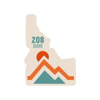 208 Idaho State in with Nature Scenery Perfect for Print, Apparel, etc vector