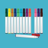 Markers with thirteen different colors stock design illustration vector