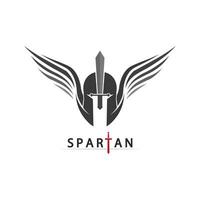 Powerful Spartan Icon for Military Helmet Logo and Ancient Hero Design vector