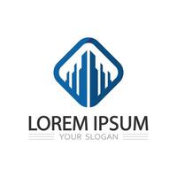 Tech business logo concept with futuristic geometric elements in design vector