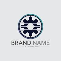 Tech gear logo design template. Technology Logo Template Design graphic vector