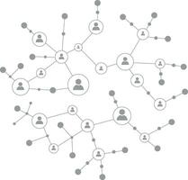 Business online connection concept. Social network connection and global business communication. Digital people networking isolated on white background vector