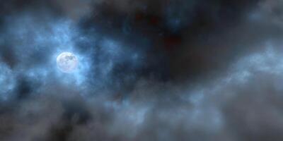 Moon Visible Through Partly Cloudy Sky photo