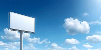 Blank Billboard Advertisement Mockup Sunny Sky Clouds photo