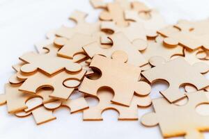 Puzzle pieces for business growth creative workspace visual content collaborative environment engaging viewpoint strategy concept photo