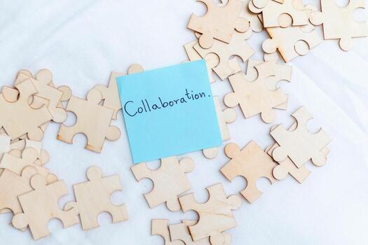 Collaboration strategies in business office setting creative content interactive environment top-down view teamwork dynamics photo