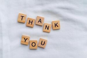 Appreciating business connections thank you message office setting textual art professional environment close-up view gratitude concept photo