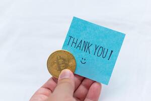 Business gratitude exchange office desk thank you note informal setting close-up view positive impact on relationships photo