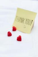 Heartfelt business thank you note home table setting personal gesture cozy atmosphere close-up view appreciation concept photo