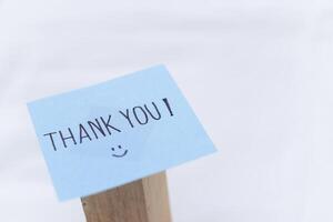 Thank you note in business setting office environment inspirational content professional viewpoint gratitude concept for business success photo