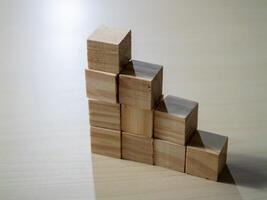 Minimalist workspace building blocks for growth mindset and creative progression photo