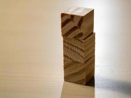 Building blocks stacked indoor workspace photography natural light minimalist concept photo