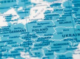 Aerial map insights exploring poland and germany's geography travel guide photo