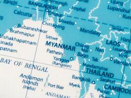 Myanmar's geographic environment aerial map visualization and educational insights photo