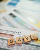 Business budget strategies saving money with insightful financial document analysis photo