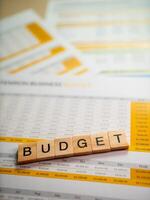 Money management in professional office budget planning and financial documents overview photo