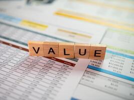 Close-up business value financial reporting insights for professionals and economic analysis photo