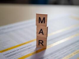 Monthly business overview financial report for march in office environment informative analysis photo