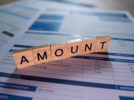 Professional invoice amount calculations a close-up view in financial management environment photo