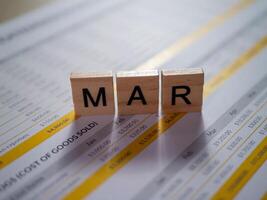 Monthly overview march accounting and business report analysis for office space photo