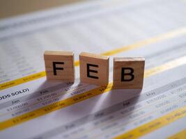February financial insights office workspace document analysis budgeting overview photo