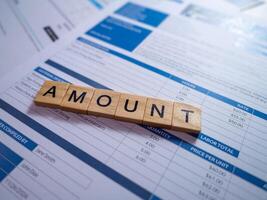 Office document insights analyzing financial transactions in business reports photo