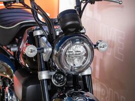Exploring urban motorcycle design close-up modern innovations and product features photo