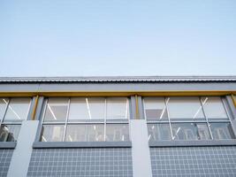 Modern building facade urban setting architectural minimalist design daylight perspective photo