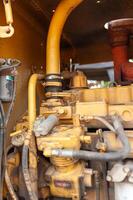 Technical perspective industrial machinery operations at a construction site close-up view photo