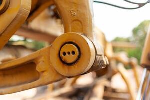 Exploring excavator machinery a close-up look at construction equipment and engineering insights photo
