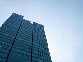 Modern architecture skyscraper urban cityscape open sky low angle view contemporary design photo