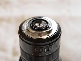 Camera lens close-up studio product showcase indoor macro view detail focus photo
