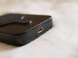 Innovative technology charger modern workspace product minimalist design close-up tech essentials photo