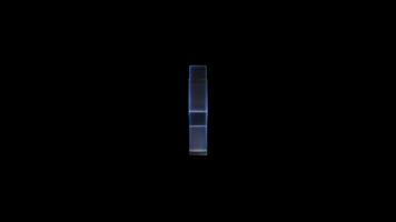 Holographic 3D left arrow icon on black background video