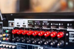 Connecting devices audio interface setup a studio technology equipment close-up view photo