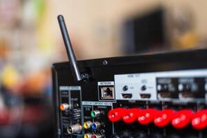 Networking device setup home office technology equipment indoor close-up view connectivity concepts photo