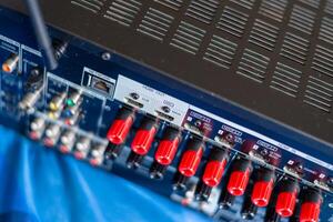 Audio mixer controls studio setup equipment professional environment close-up view sound engineering photo