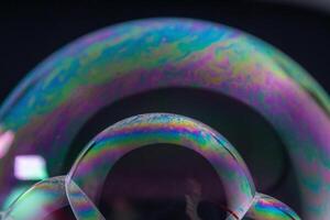 Captivating bubble artistry indoor display macro colorful environment close-up view visual concept photo