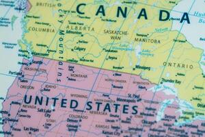 Map of canada and united states geography educational content informative environment aerial view regional insights photo