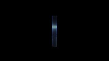 Zoom in magnifying glass symbol rotating on black background video